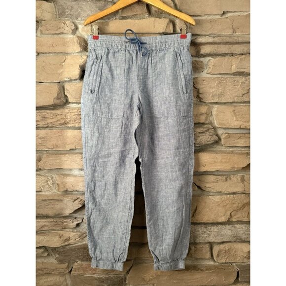 Athleta Pants - Athleta Cabo Joggers Women’s 4P Chambray Blue Pull-On Pants 100% Linen